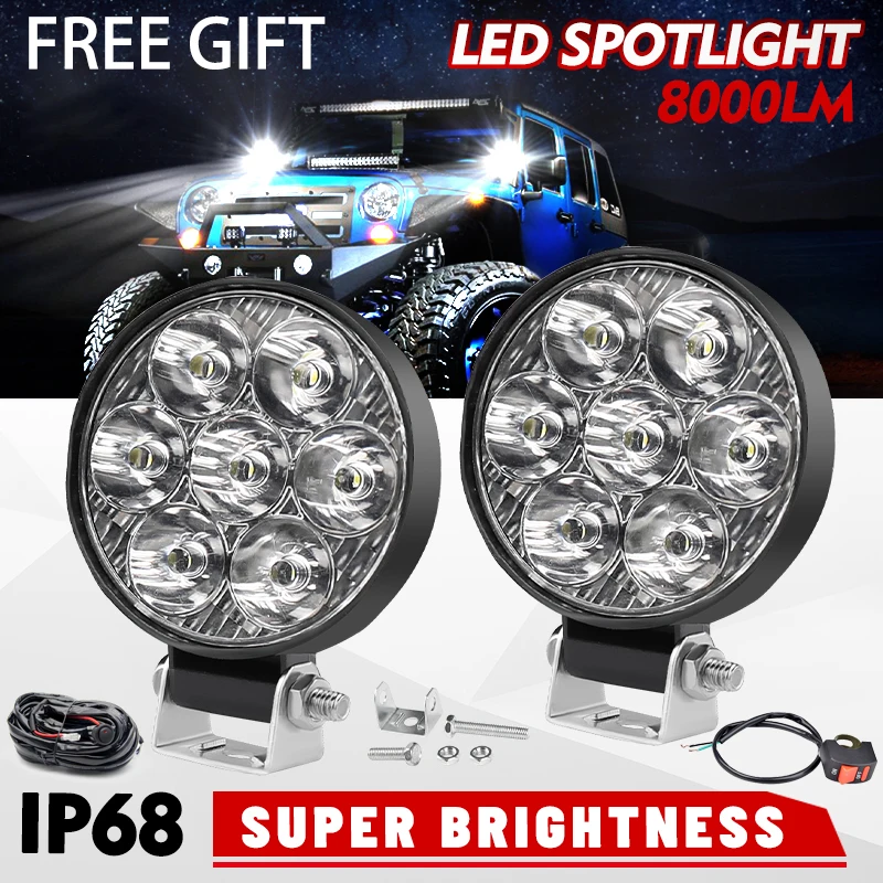 

LED Work Light Running Lights Bar 4X4 Spotlight 12V 24V Waterproof Jeep Truck Car Motorcycle Tractor Super Bright LED Headlights