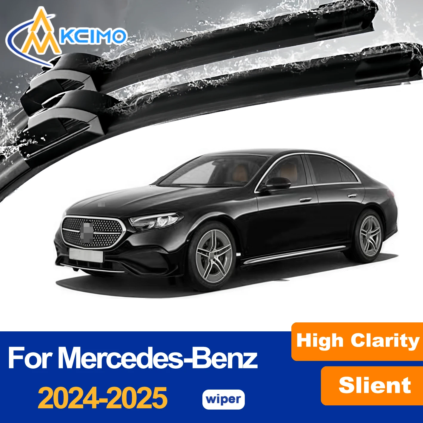 

2PCS/Set Front Windshield Wiper Blades For Mercedes-Benz E-Class W214 V214 S214 X214 2024-2025 Silicone Wipers Rain-Ready Pair