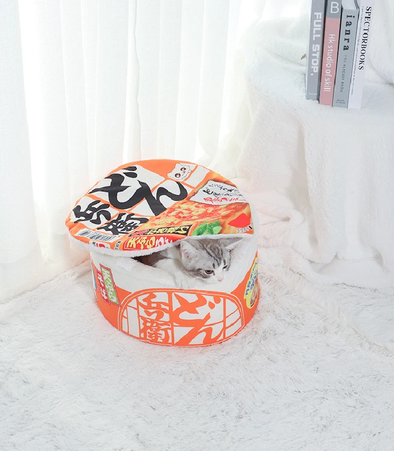 Hundehaus Katzenhaus Super Großes Sofort-Nudelbett Warmes Hundekatzen-Nest Kissen Udon Cup Nudel Haustierbett Gemütliches Nest – Detail 11