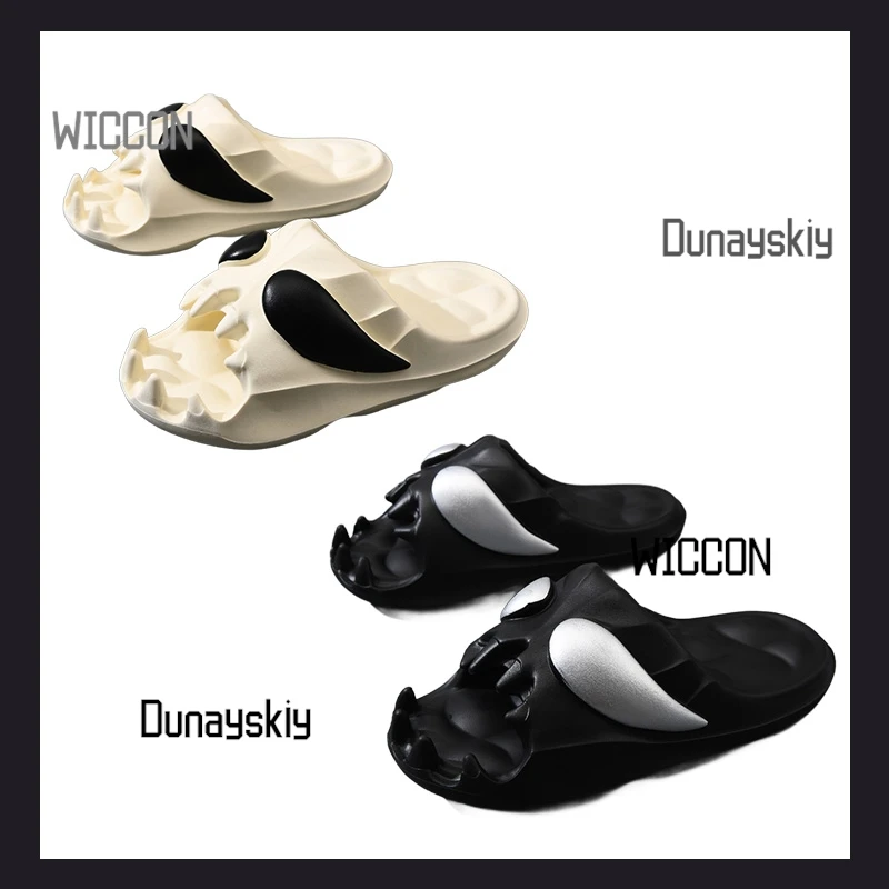 

Skull cool indoor and outdoor slippers men women jirai kei gothic dark halloween cosplay summer daily birthday gift