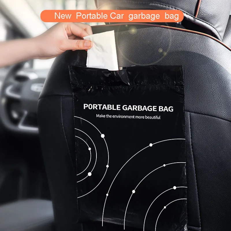 20/40/100 Pcs Car Garbage Bag Disposable Self-Adhesive Car Trash Can Cleaning Bag Biodegradable Trash Rubbish Garbage Bag