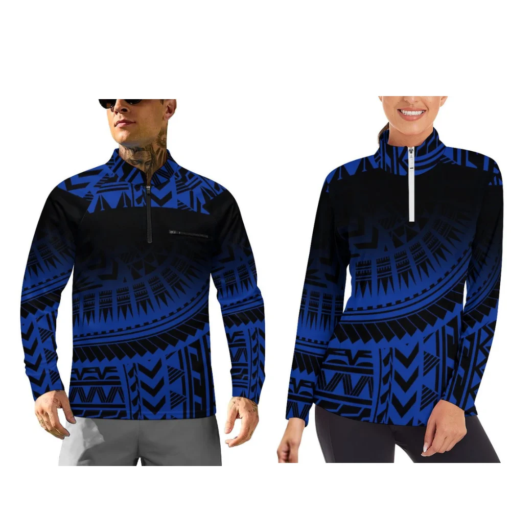 Polynesian Sportswear Couple'S Autumn And Winter Long-Sleeved Sportswear Can Be Customized With Patterns