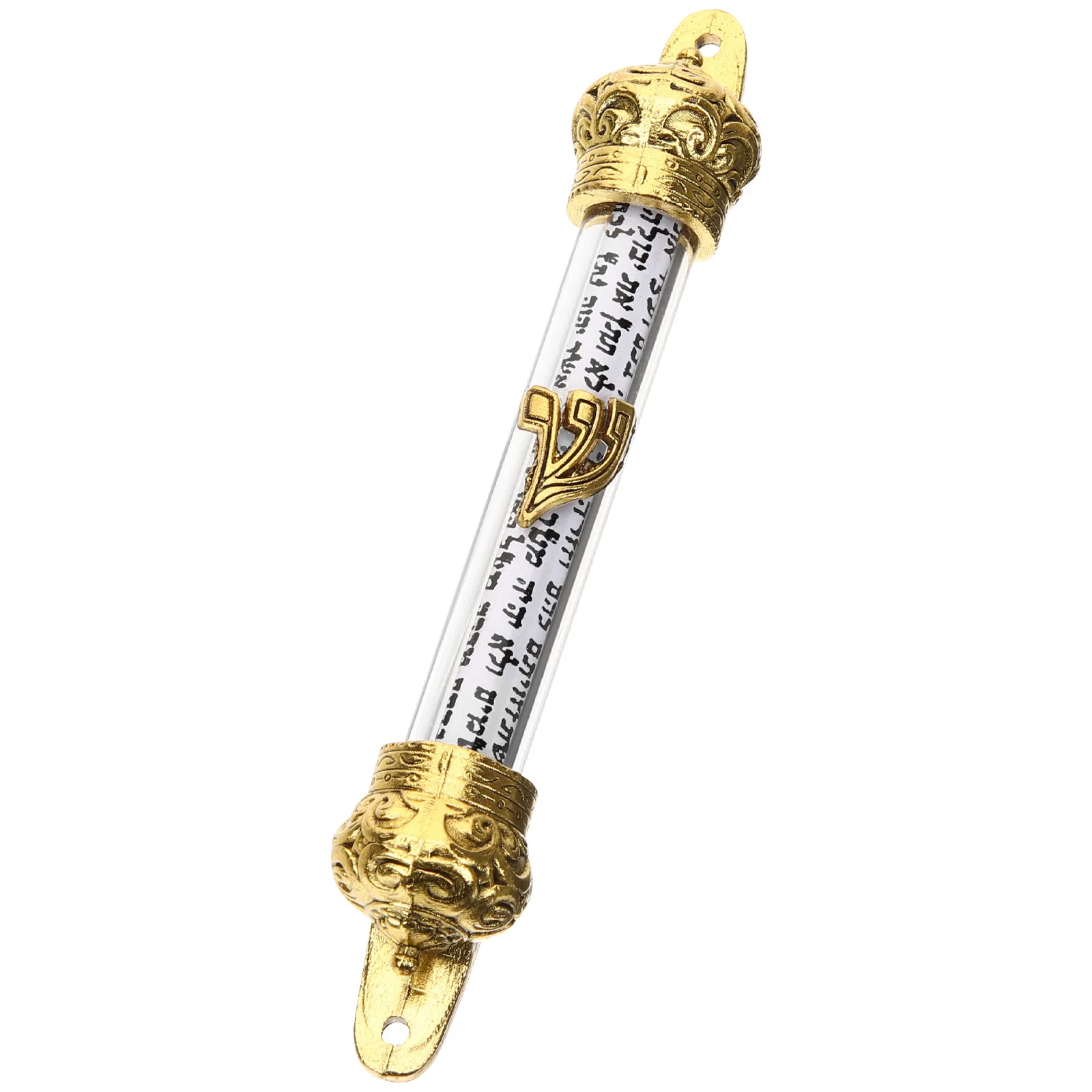 Religious Mezuzah for Home Door Metal Jewish Decor Delicate Finish Round Edge Safety Design Door Side Mounting Gift