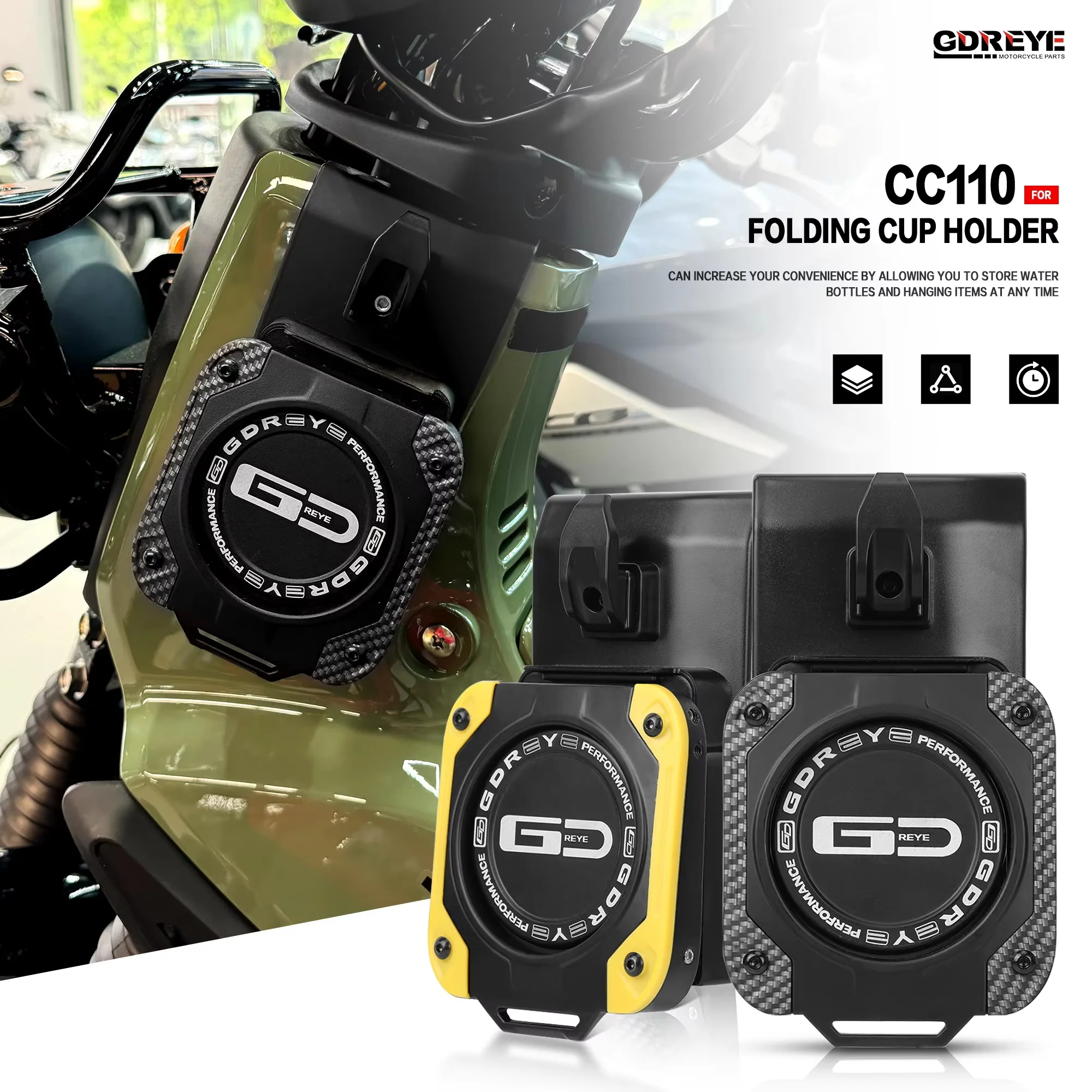 

Для Honda Cross Cub CC110 2023 2024, модификация мотоцикла, алюминиевая бутылка для воды, держатель для чашки кофе, мотоциклетный крючок, шлем