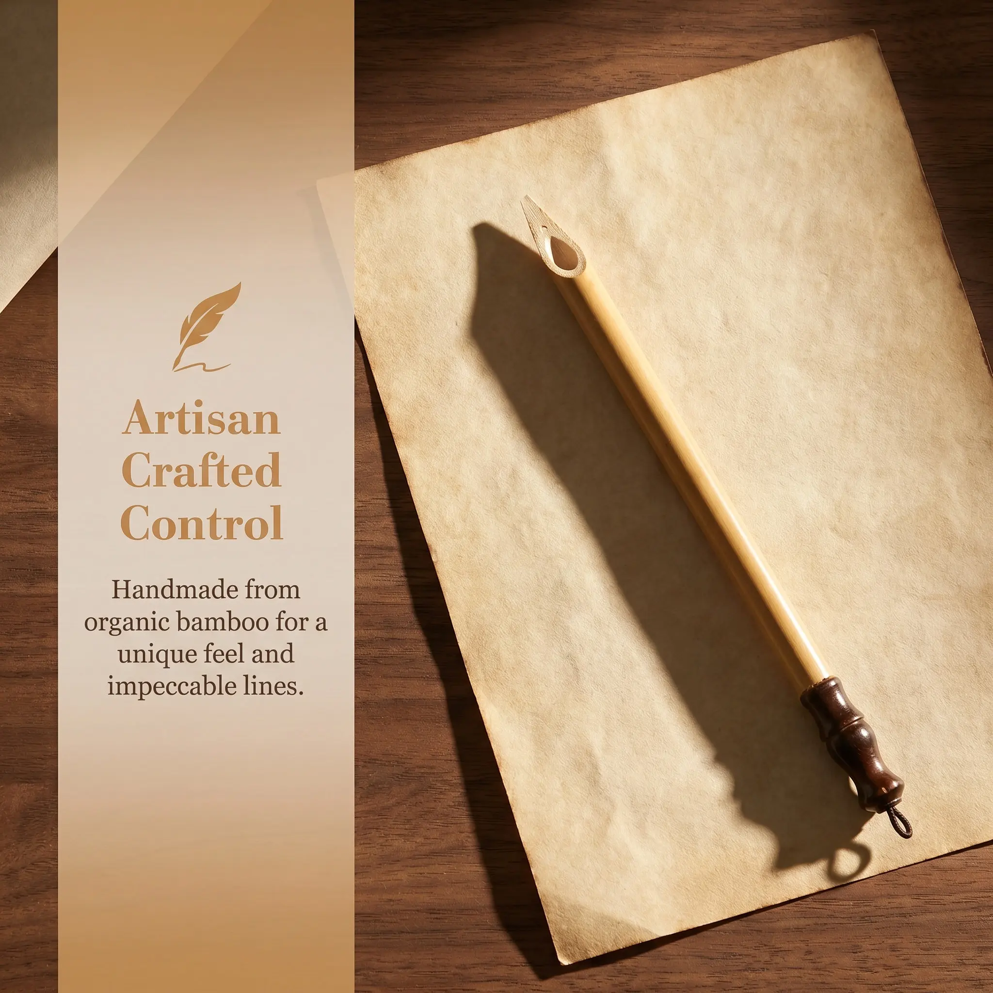 2Pcs Vintage Bamboo Dip Pen Handcrafted Calligraphy Tool for Chinese Manga Lettering Beginners Smooth Ink Control Bamboo Art Pen