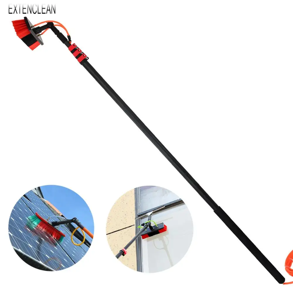 Extenclean solar panel carbon fiber black hot selling telescopic rod brush for cleaning solar panels