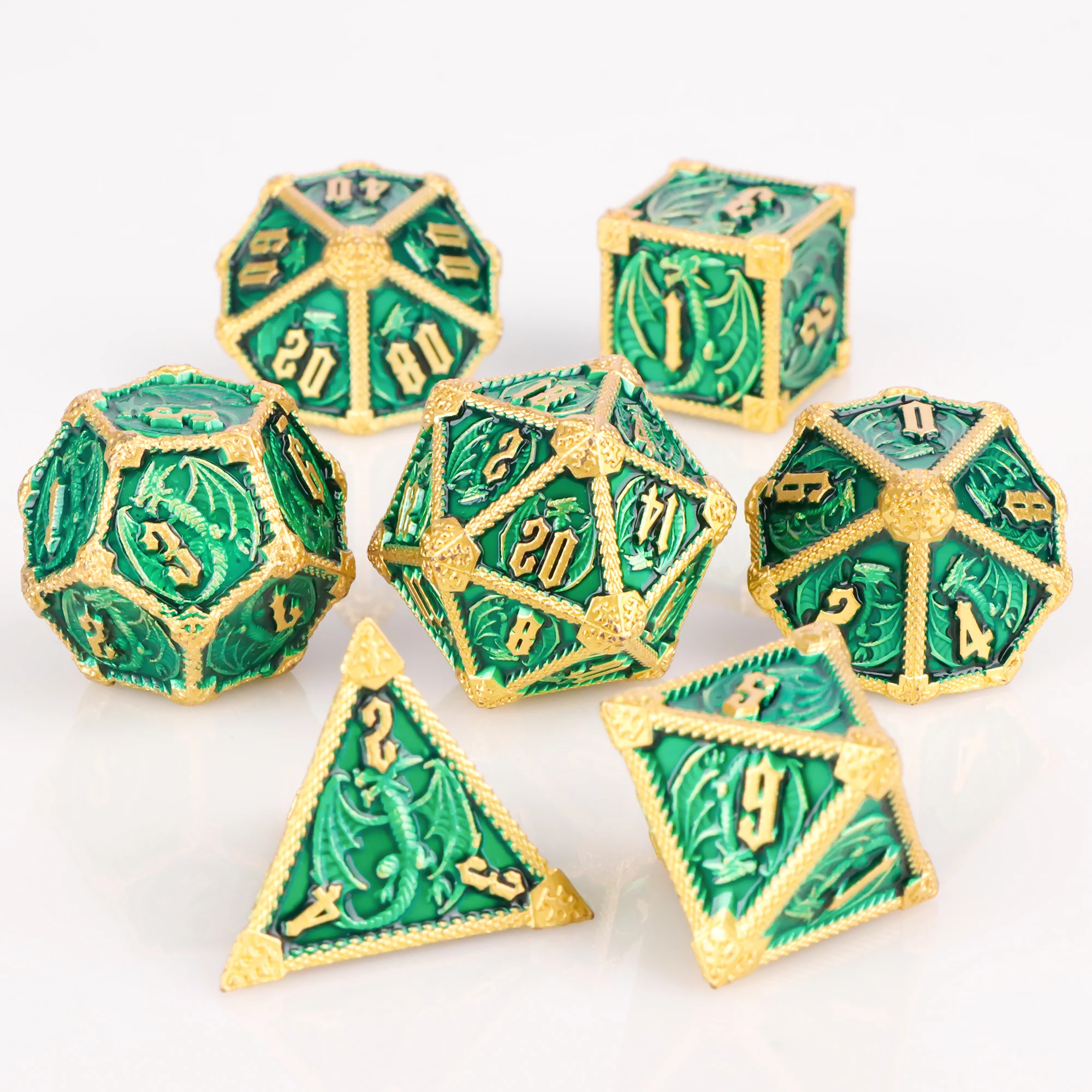 

Набор металлических кубиков DND, зеленые полиферические кубики для ролевых игр, D&D, набор кубиков для подземелий и драконов, набор кубиков для ролевых игр, D&D Dice