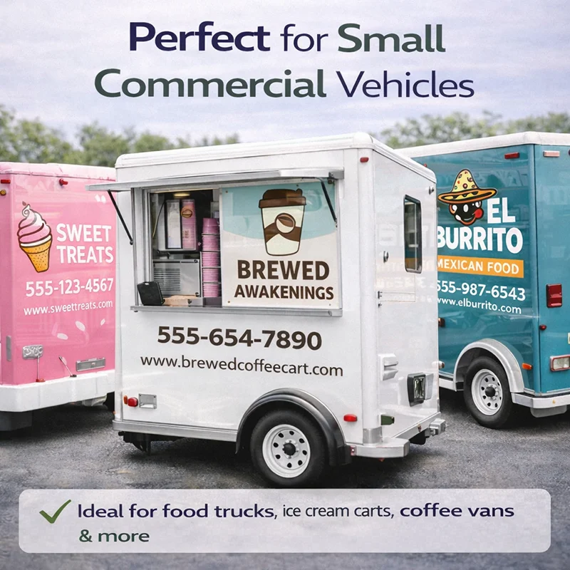 

Custom Business Logo Sticker for Food Truck Ice Cream Cart Small Commercial Vehicle Branding