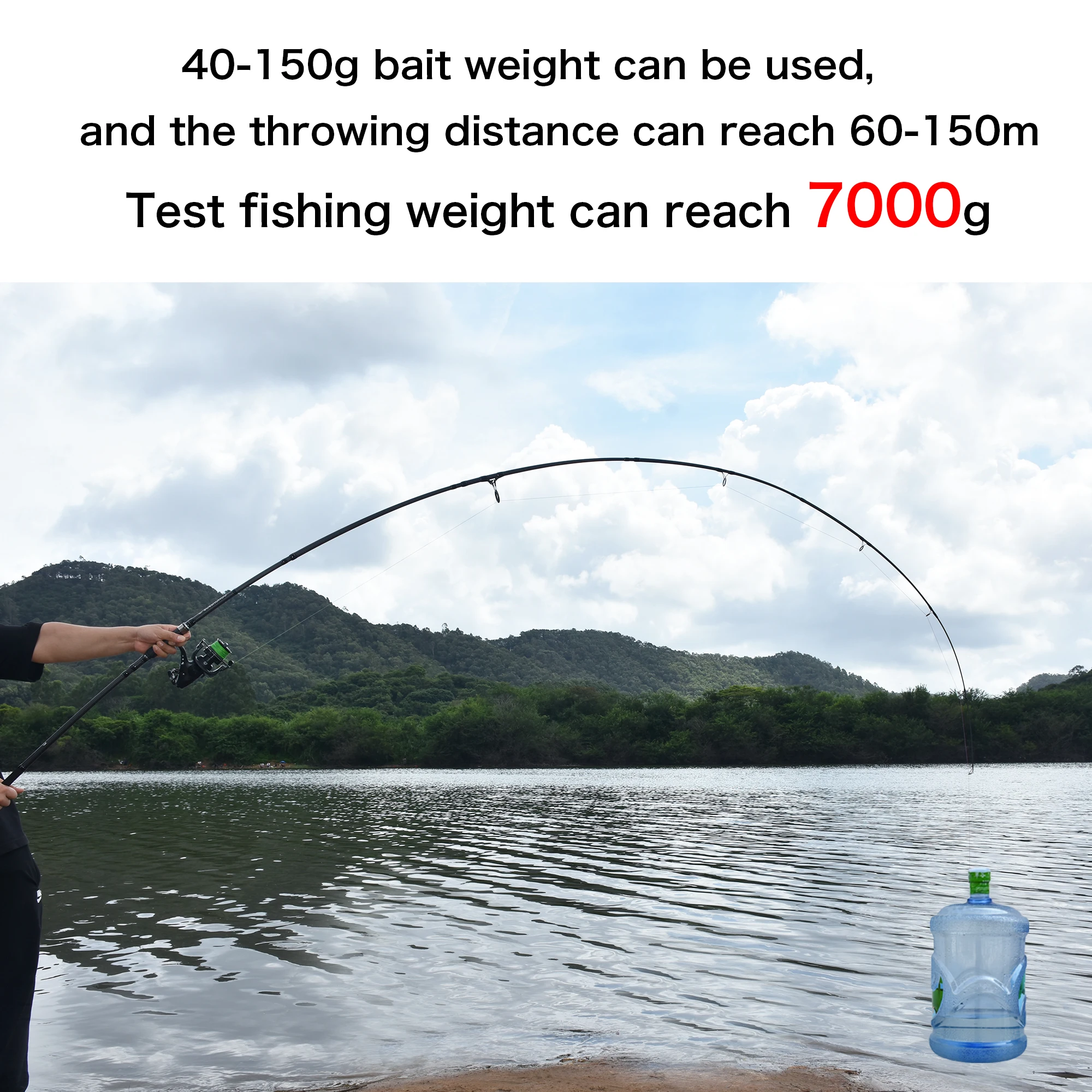 FELENHAI Travel Carp Feeder Rod 4.2m 3.9m 3.6m 3.3m 3m 2.7m Carbon Fiber 3.5lb Hard Surfcasting Fishing Pole Tackle for Spinning