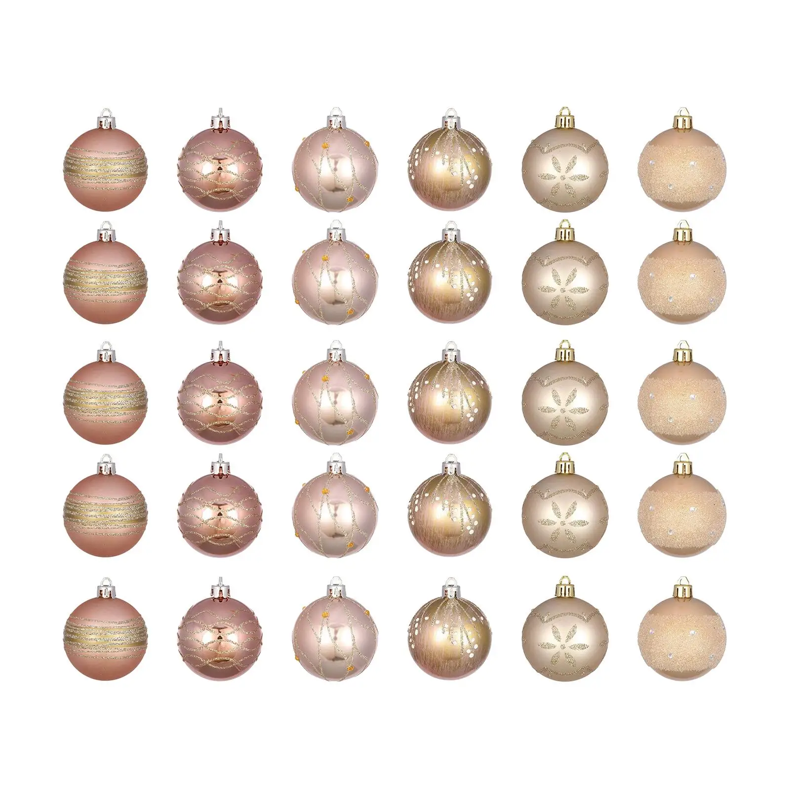 Christmas Tree Hanging Ornaments Plastic Baubles Gold Balls 6cm for Xmas Party Home Decor New Year Festival Engagement