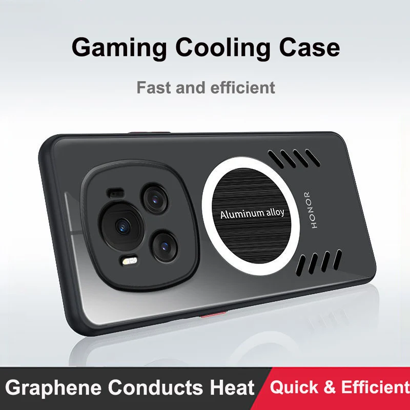 For Honor Magic 6 Pro Graphene Vent Hole Case Magic6 5G Heat Dissipation Breathable + Radiator For Honor Magic 6 Lite Magic 6Pro