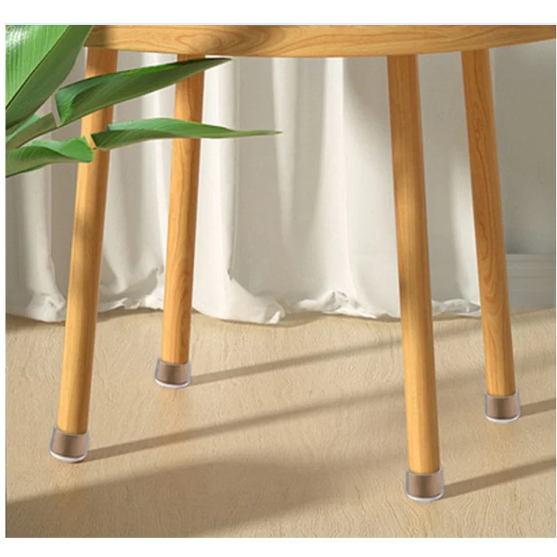 16Pcs 16/19/25/30mm Chair Leg Cap Rubber Feet-Protector Pads Non-Slip Transparent Table Covers Furniture Leveling Feet Decor