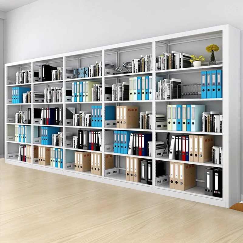 Steel bookshelf School reading room Library book room Floor shelf Office shelf Wrought iron bookshelf