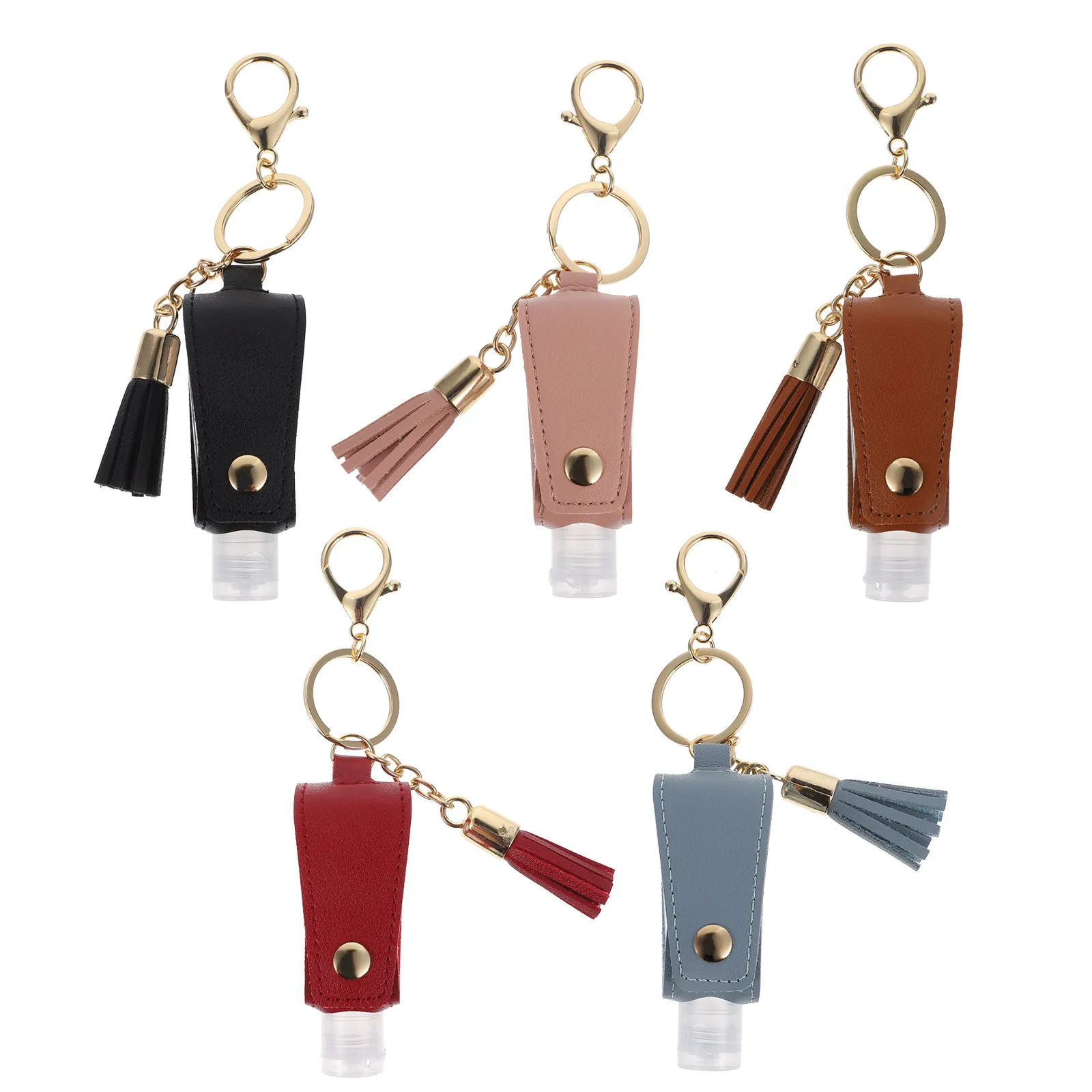 

5Pcs Travel Bottle Keychain Empty Portable Leakproof Perfume Holder Mini Liquid Storage Refillable Container