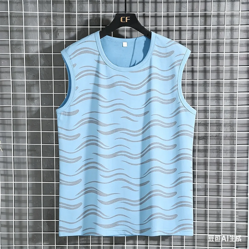 Summer Men's Sleeveless T-Shirt Summer 100_ polyester men's t-shirts and tank tops Leisure sports