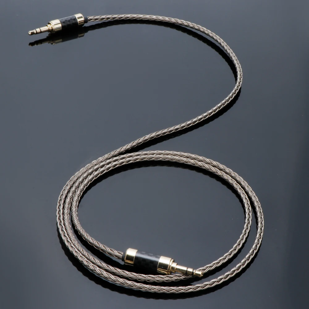 Hifi 7N OCC Silver Plated 3.5mm to 3.5mm Headphone Aux Cable Adapter Cable Upgraded Cable Audio Earphone Cable Hifi Audio Cable