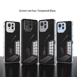Aluminium Alloy Metal Frame Bumper + Tempered Glass Back Case For ASUS ROG Phone 9 Pro / ROG9 Pro Rog 9Pro ROG9Pro Cover Coque