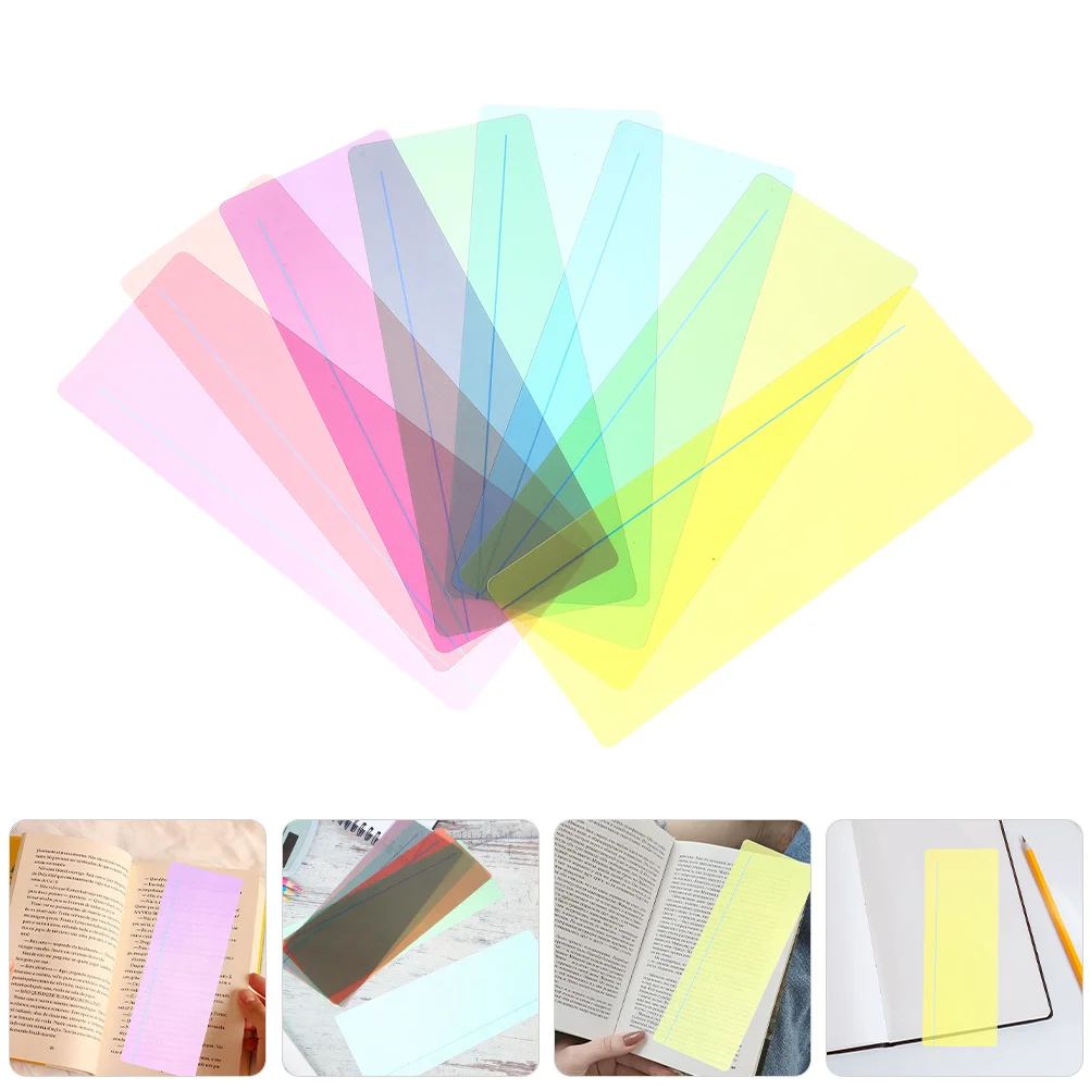 16Pcs Colored Reading Guide Strips Clear Overlays Bookmarks Student Highlight Strip Reading Tracking Marker Sentence Markers