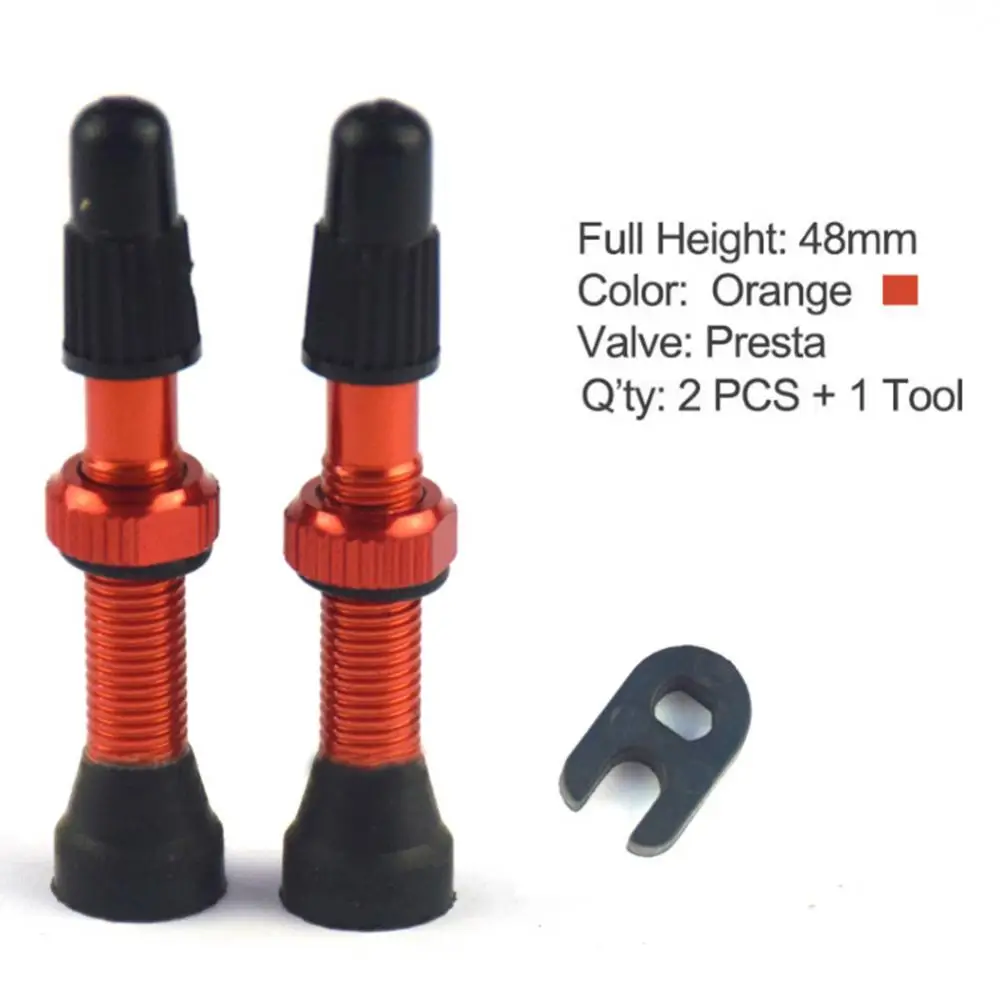 2Pcs 55/60/78mm Road MTB Bike Bicycle Tubeless Tires Alloy Presta Valve Stems High Corrosion Resistance Super Durable