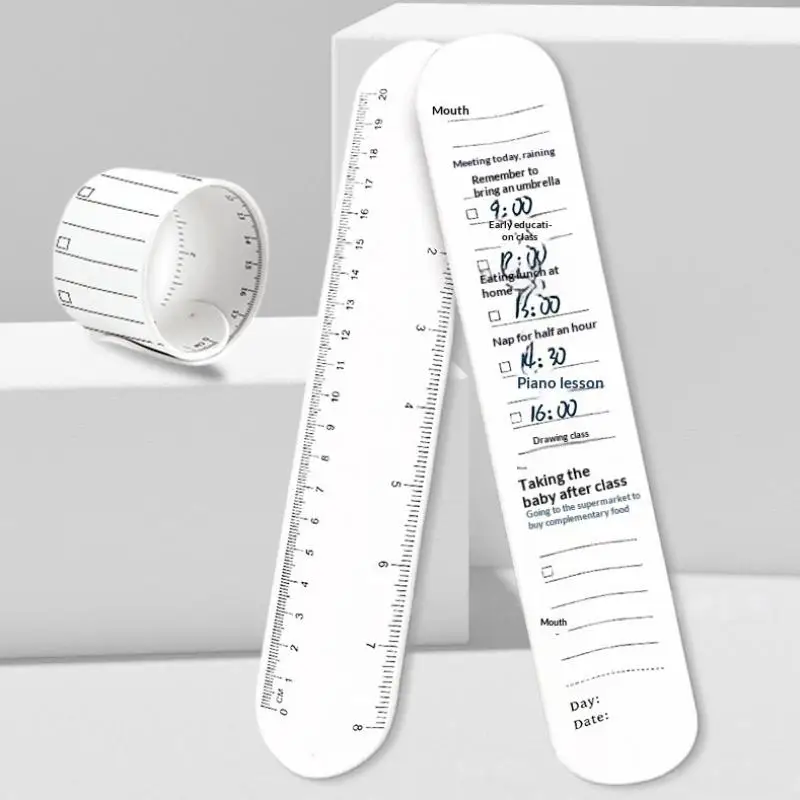 1Pcs Waterproof Erasable With Scale Silicone  Wristband Reusable Writeable To-do List Wrist Strap For Forgetful Elderly