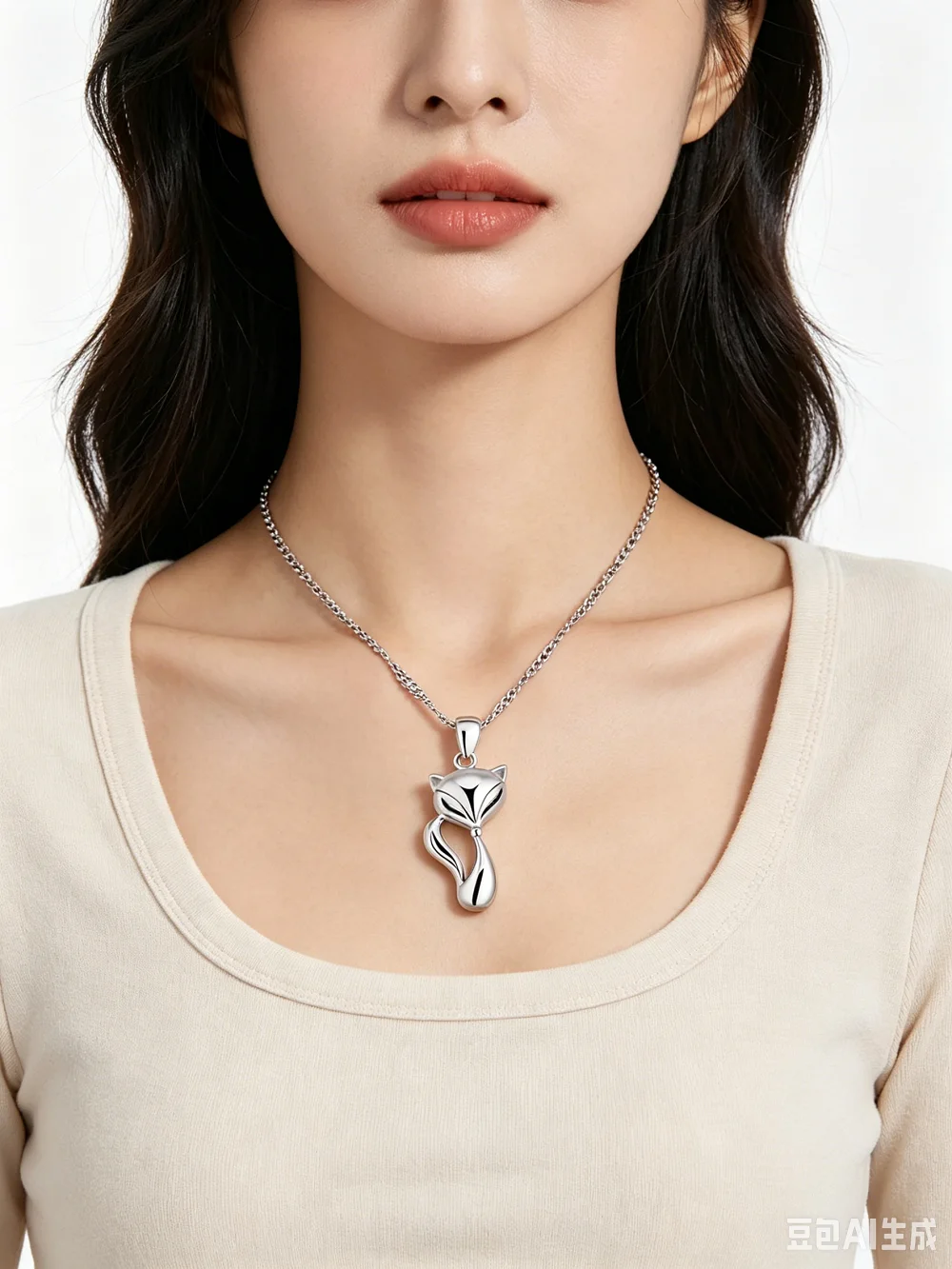 Nowa moda 925 Sterling Silver zwierząt Fox naszyjnik dla kobiet dziewczyna piękny Collier Choker naszyjniki kołnierz biżuteria — zdjęcie 5