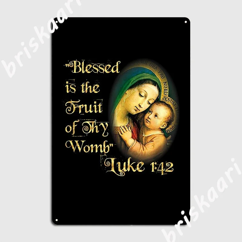 Our Lady Virgin Hail Mary And Jesus Prayer Metal Sign Mural Painting Customize Wall Mural Kitchen Tin Sign Posters