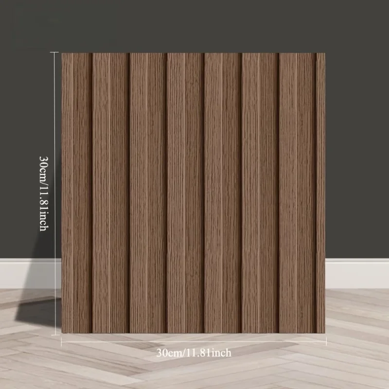 10pcs 30x30cm Self-Adhesive Wood Grain Wall Panels, Surface Decorative Wall Panels for Living Room, Bedroom, TV Background, Offi