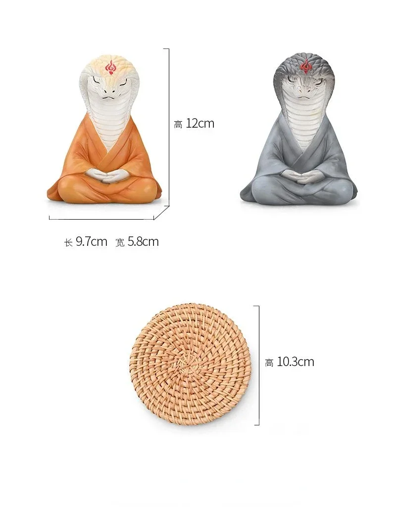 زخرفة ثعبان على الطراز القديم ، سطح مكتب بيثون الجنية ، راتنج الحظ ، زخرفة التميمة #6