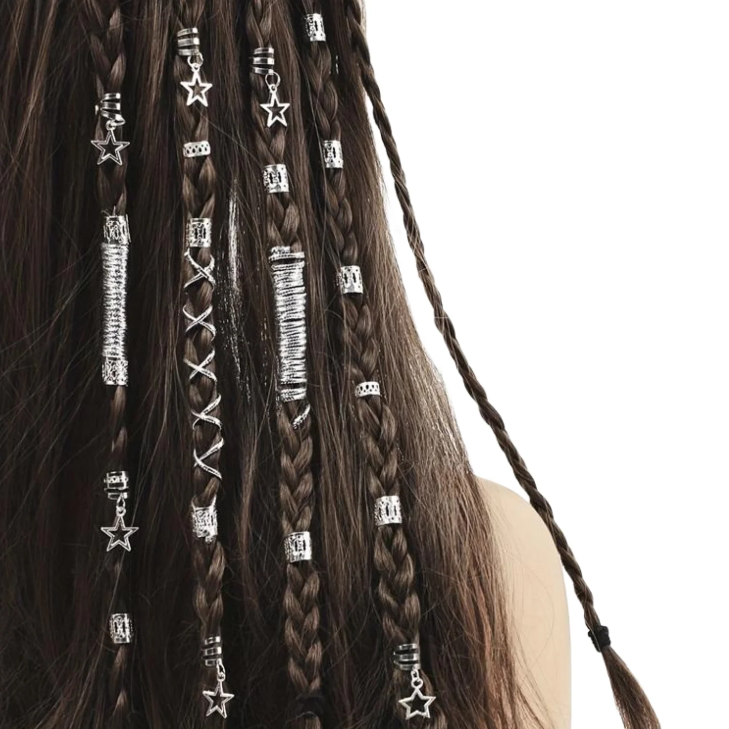 36pcs set Braiding Hair jewelry, Vintage Hollow Metal Hair Rings For Hair Ropes For Dreadlock Hair Styling Accessories For Women