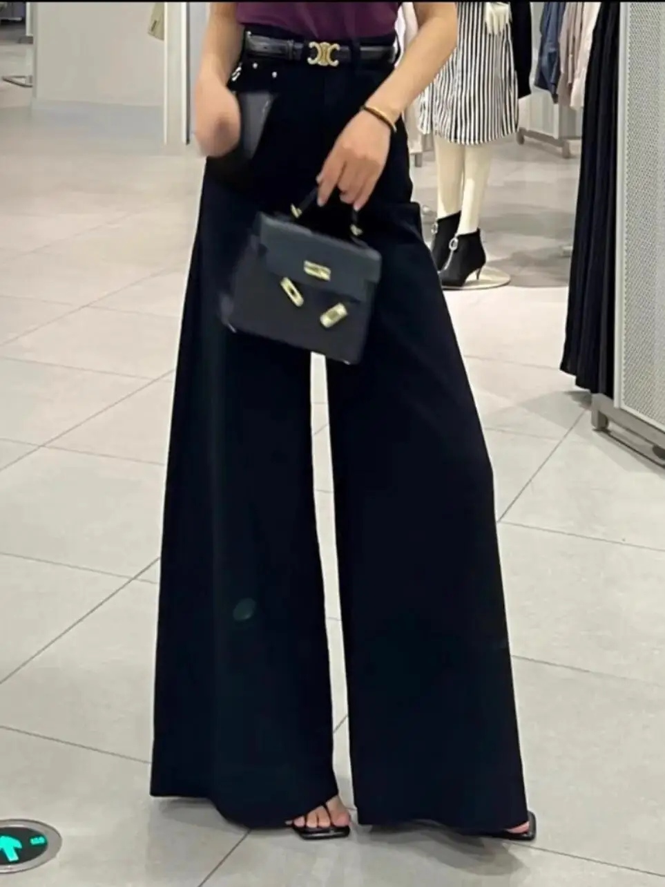 

High Waist Wide Leg Jeans Women's Loose Floor-Length Lazy Sensation Slimming Trousers Spring Autumn New Sle Deep Color