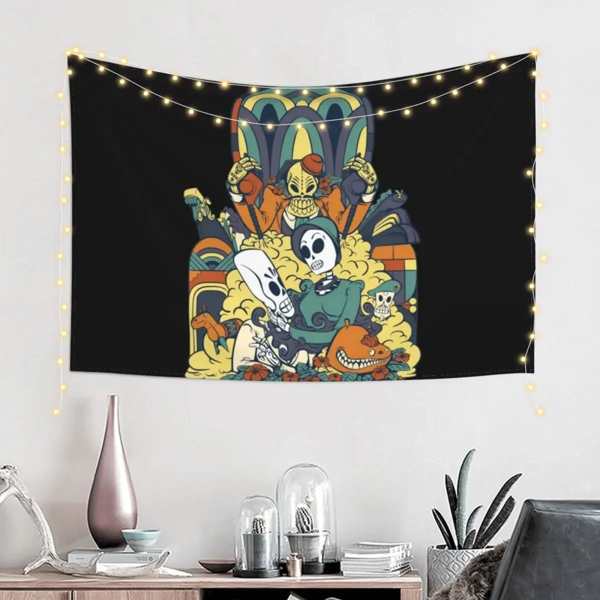 Grim Fandango Vintage Videogame Artwork Tapestry Room Decor Aesthetic Wallpapers Home Decor Home Decoration Accessories Tapestry