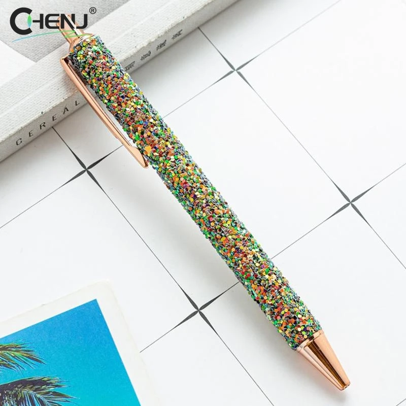 1pcs Cute Glitter Sequin Crystal Pen Refill Ballpoint Pen Office Stationery Gel Pen Student Writing Tools Office Supplies