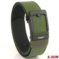 TUSHI brand 4.3 Wide Thickened gun hanging double-layer nylon cloth belt versatile outdoor tactical automatic buckle men's belt