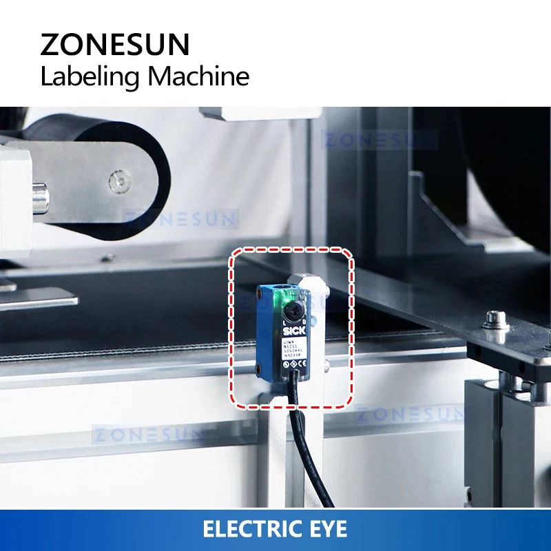 ZONESUN Automatic Three Side Labeling Machine Square Container Bottom Top Side Labeler Cookie Box Label Applicator ZS-TB831ST