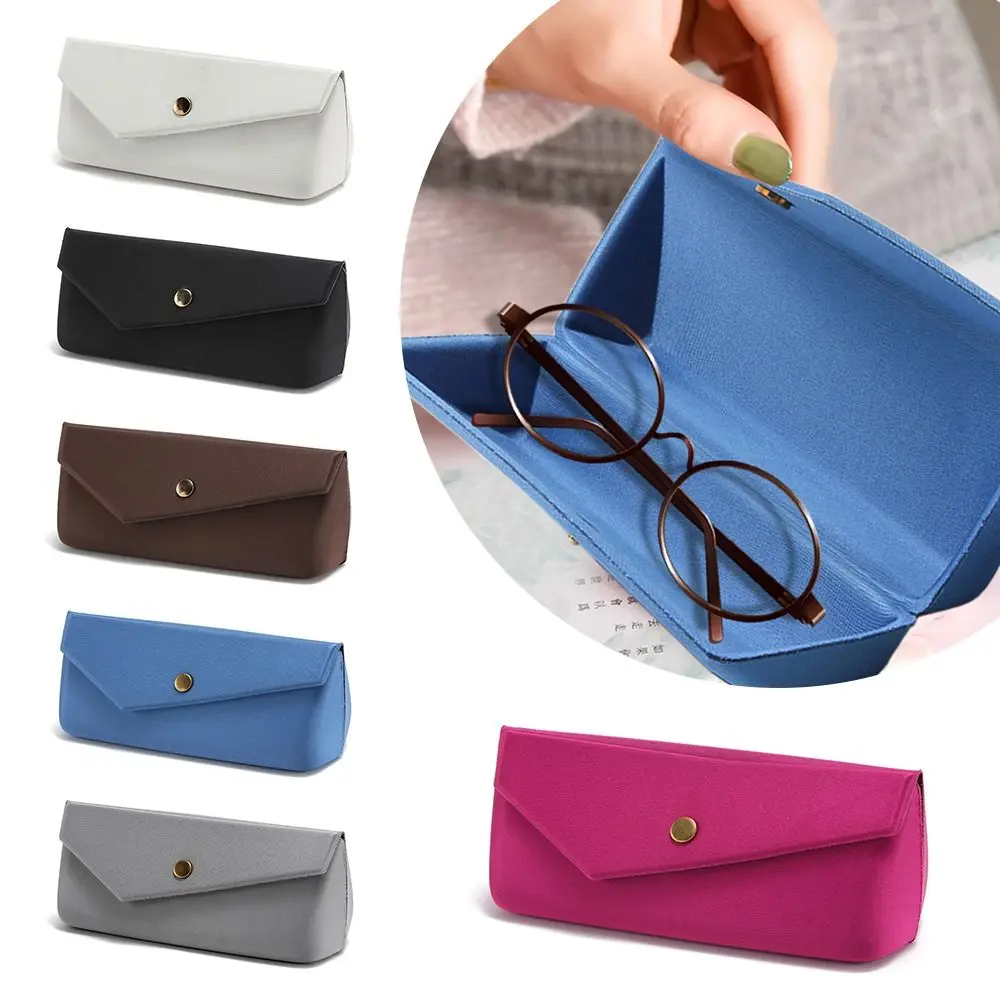 

Triangular Folding Glasses Box Portable Foldable Myopia Glasses Case Multifunctional Soft Eyewear Protector Students