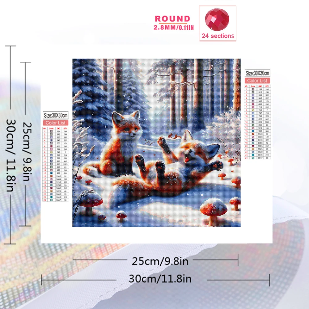Evershine raposa diamante bordado pintura animal padrão diy para adultos iniciantes diamante mosaico inverno presente artesanal