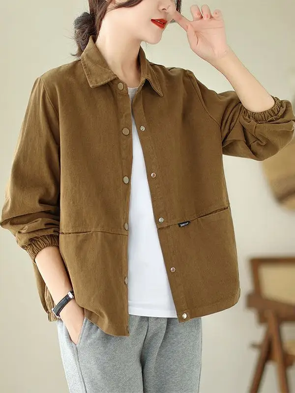 

Свободный крой, повседневная женская верхняя одежда с воротником-стойкой, пальто большого размера для женщин больших размеров, осенне-зимнее модное женское пальто