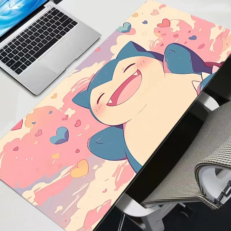 لوحة ماوس P-pokemon Snorlax لوحة مفاتيح كبيرة لوحة ماوس مكتبية غير قابلة للانزلاق لوحة ماوس ألعاب مطاطية للكمبيوتر المحمول سجادة ماوس طاولة ألعاب حصيرة