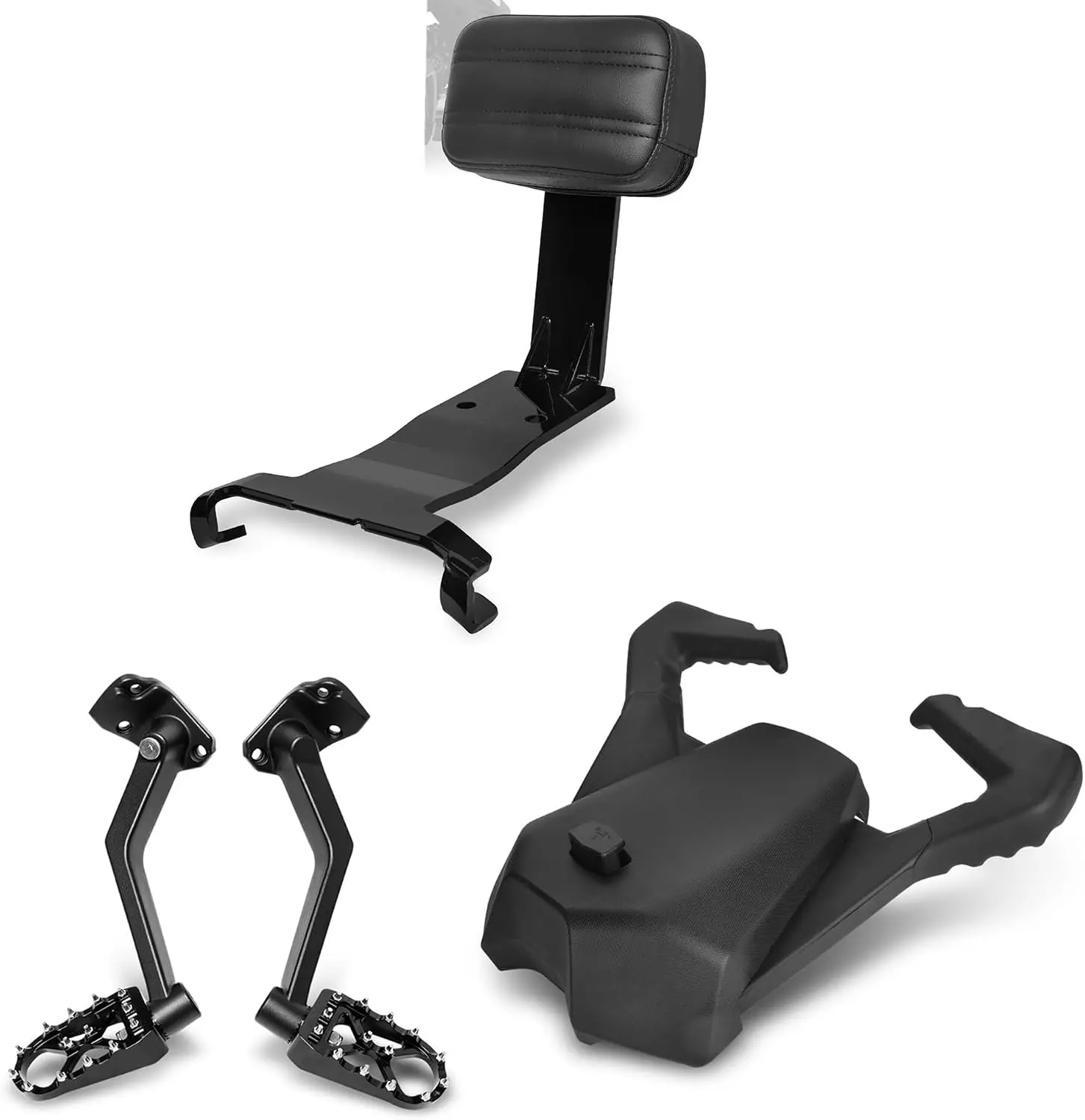 Soft Passenger Backrest & Seat with Foot Pegs for Can-Am Ryker 600/900 Sport Rally, Heavy Duty 2-Up Kit 219400800