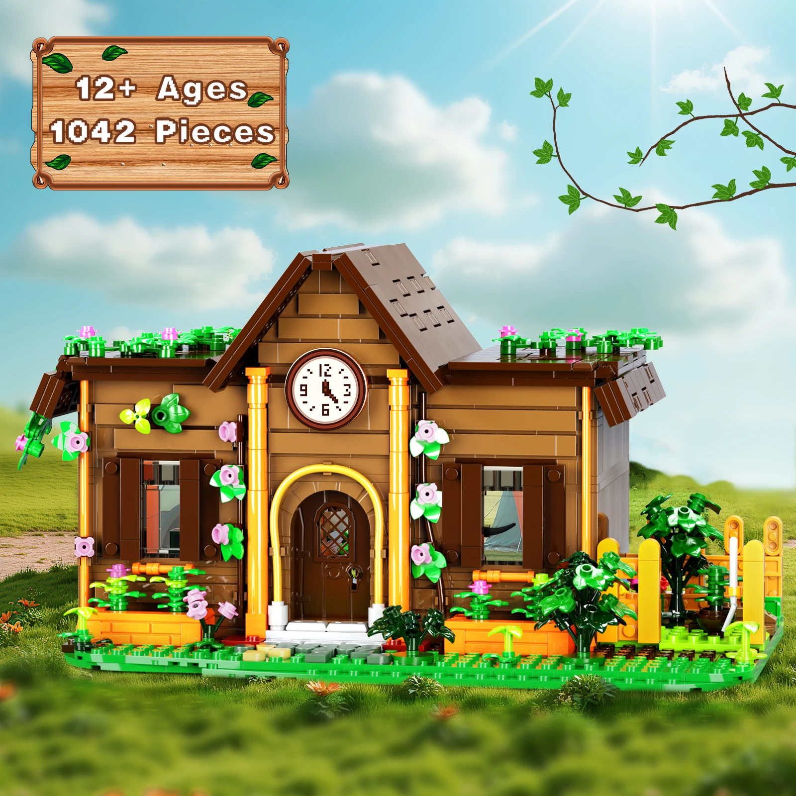 NUOVO gioco a tema Stardewed Farm Valley Flower House Building Blocks Serra Community City Street View Model Kit regalo per bambini