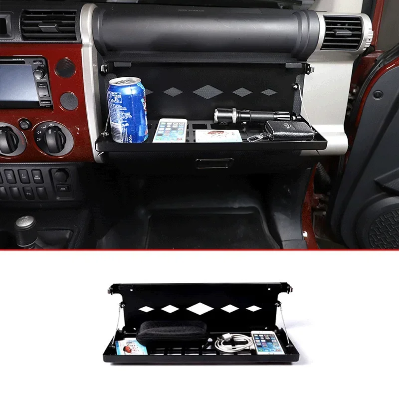 For 2007-2021 Toyota FJ Cruiser Car Co-Pilot Storage Rack Multifunctional Folding Food Cup Tray Holder Car Interior Accessories