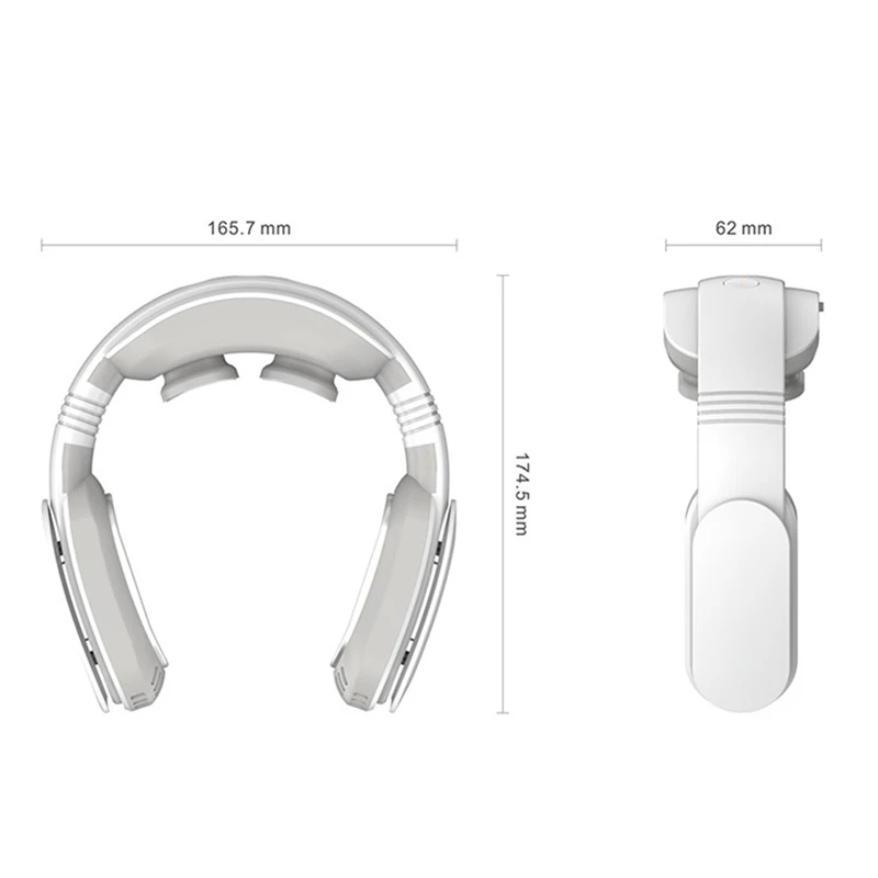 Ventilatore appeso al collo Condizionatore d'aria Senza foglia Archetto da collo Dispositivo di raffreddamento dell'aria Riscaldamento Raffreddamento Massaggiatore Impacco caldo Vibrazione Massaggiatore-AB