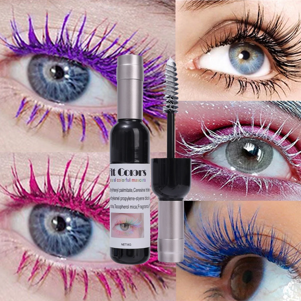 Natuurlijke Kleur Mascara Langdurige Blauw Wit Groen Roze Zwarte Wimper Niet-Vlekkerige Snel-Droge Curling Verbeterde Volume Oogmake-Up