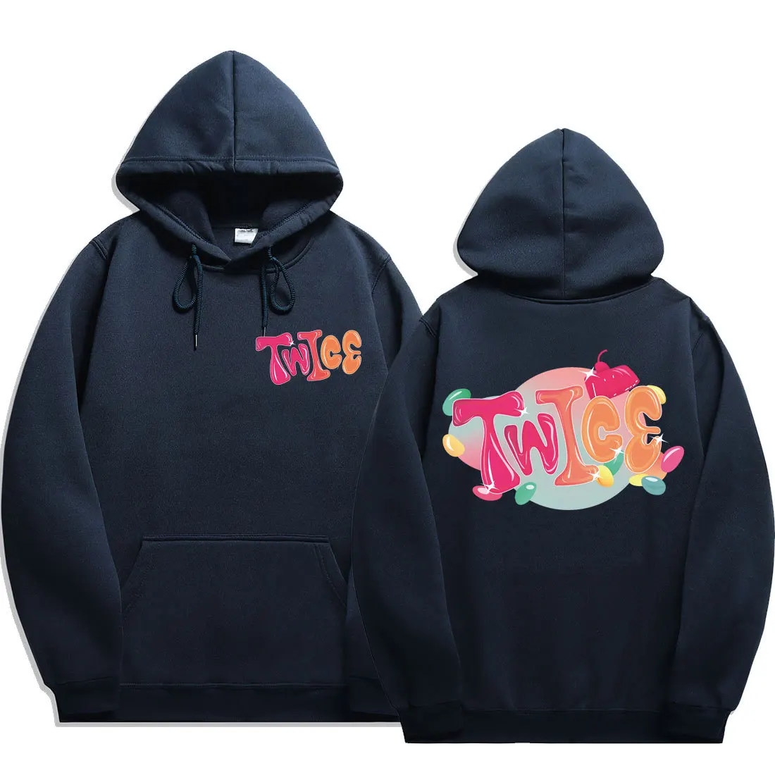 TWICE kpop Hoodies Sweatshirt Fleece Letters Printed Hoodie Sweatshirts Pullover Long Sleeve Tracksuit Tops kpop Clothes