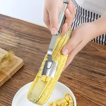 Stainless Steel Corn Peeler Fast And Safe Corn Cob Stripper Shaver Planer Thresher Cutter Kitchen Fruit Vegetable Gadget Tool