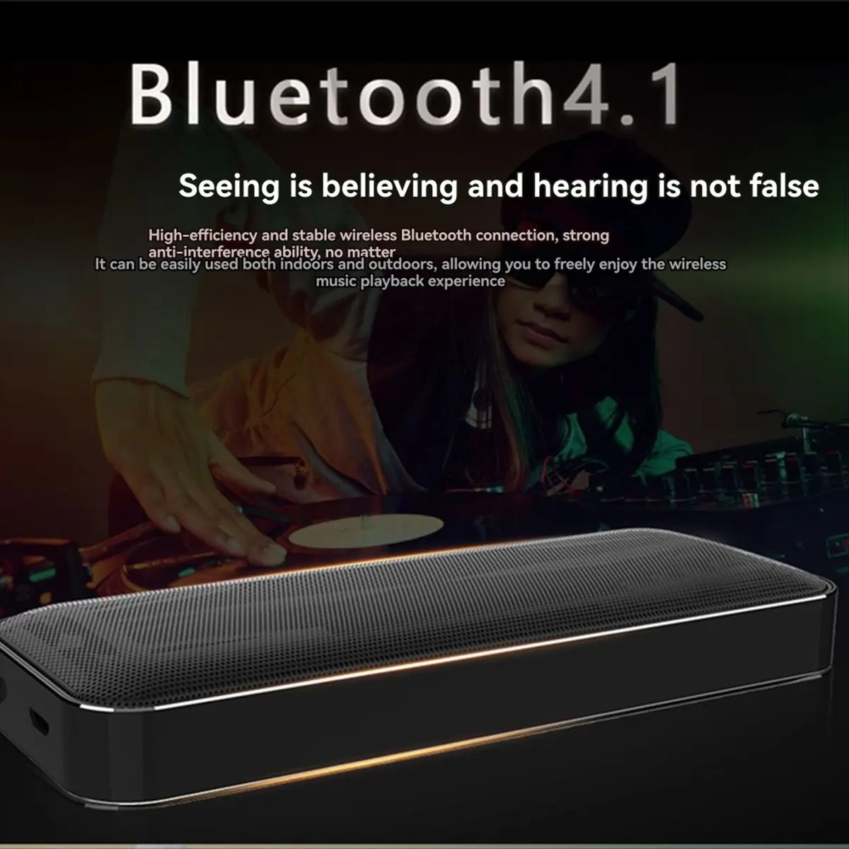 

MYdaY- Portable Wireless Bluetooth Speaker,Metal Slim Pocket Design,Dual Speaker,Mini Handheld Square Audio for Travel & Home,A