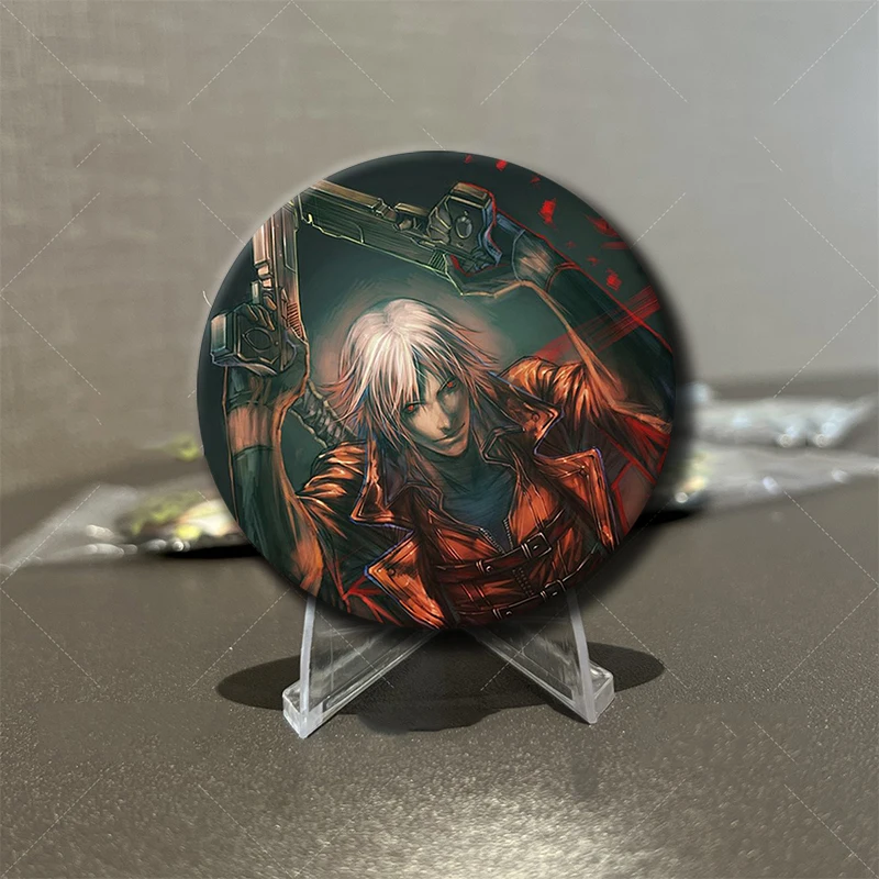 Game Devil May Cry Demon Hunter Anime Soft Button Pin Hot Game Character Brooches Badge Bag Decor