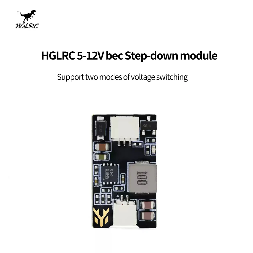 HGLRC 5-12V BEC Step-down Module 5V/12V Output / 8.4V-28V Input Supports Welding or Wiring Terminal Connection for RC FPV Drone