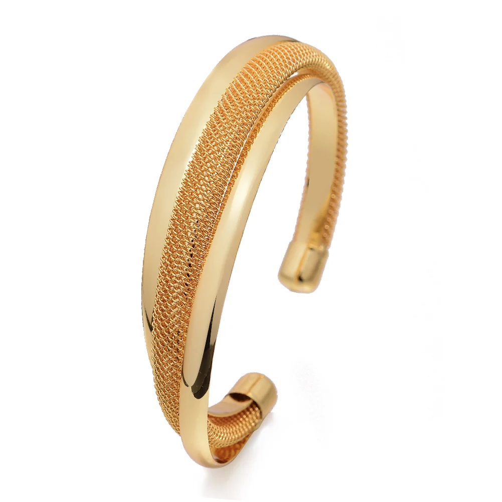 

African Jewelry 24K Gold Color Bangles Women Dubai Ethiopia Luxury Bracelets Wedding And Party Gifts