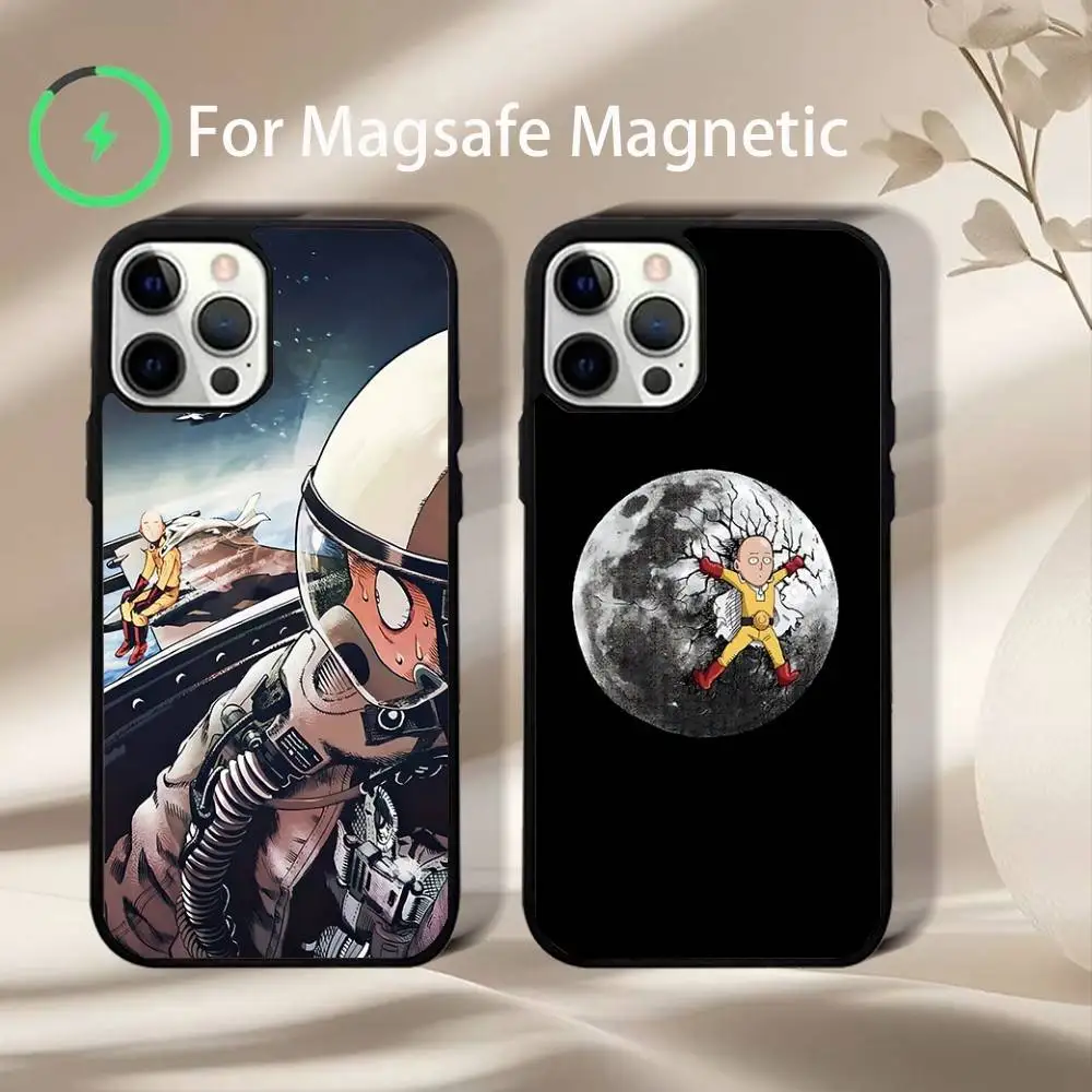 

One P-Punch-Man Saitama Phone Case For iPhone 17,16,15,14,13,12,11,Pro,Max,Plus,Mini,SE4,E Magnetic Magsafe Wireless Charging